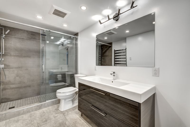 Modern Bathroom with Layered Lighting